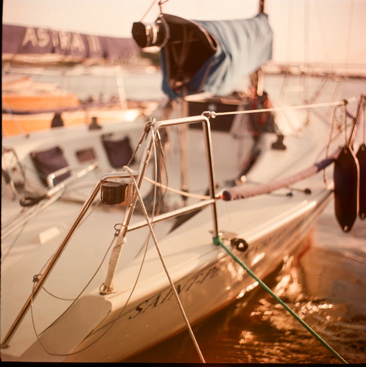 Railing Of Moored Boat 