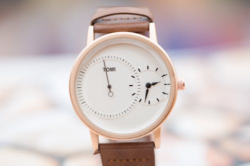 Free Wristwatch with White Face Stock Photo