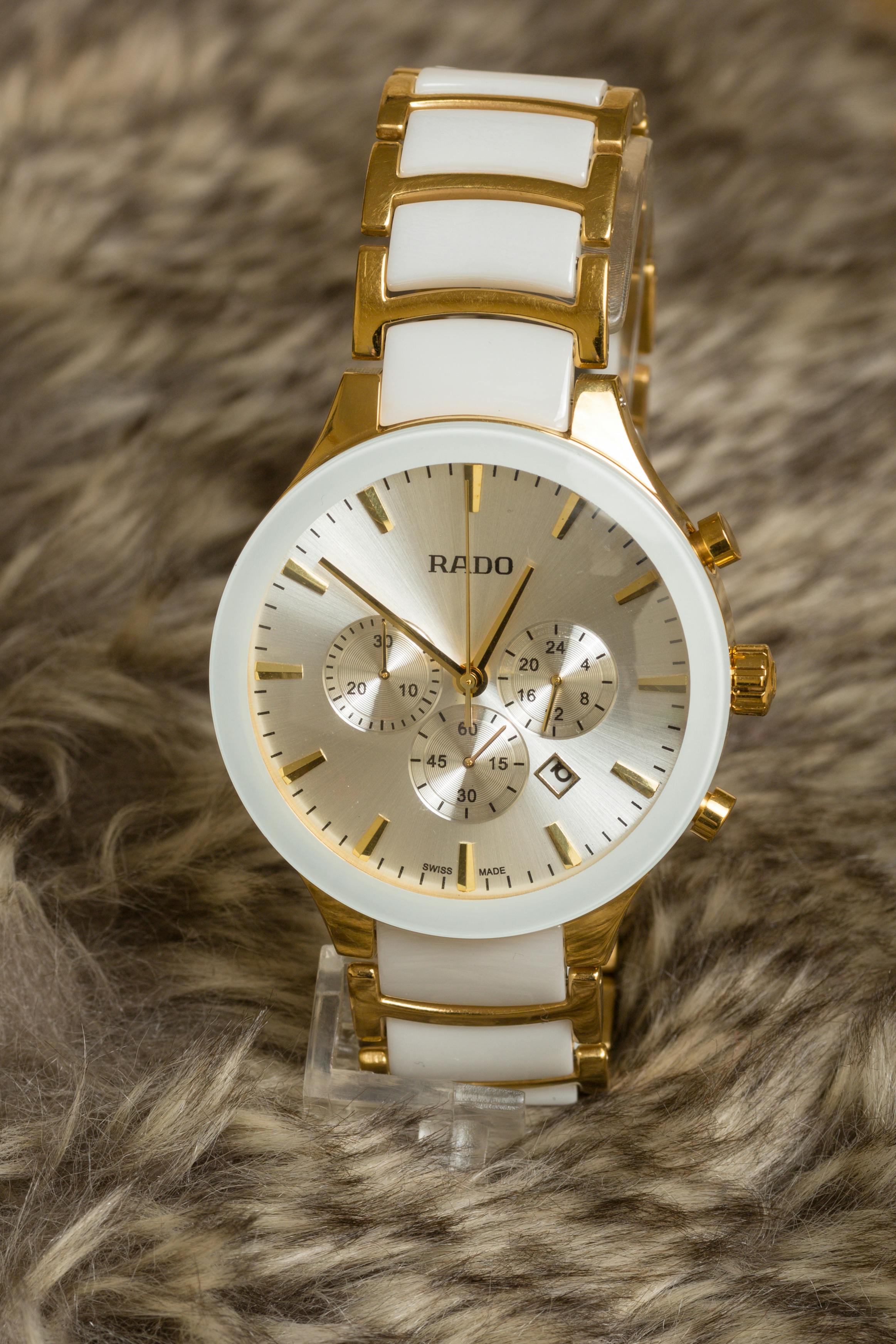 Rado Centrix Ladies' Rose Gold-Tone & White Bracelet Watch | Ernest Jones
