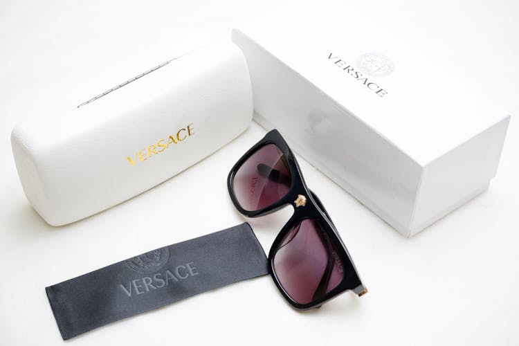 Versace Logo On Framed Sunglasses