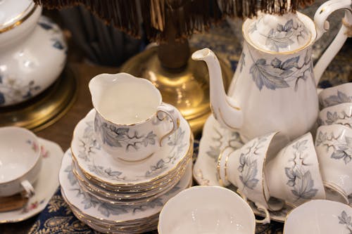 Porcelain Tableware on Table