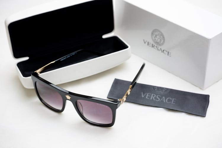 Framed Sunglasses With Versace Logo