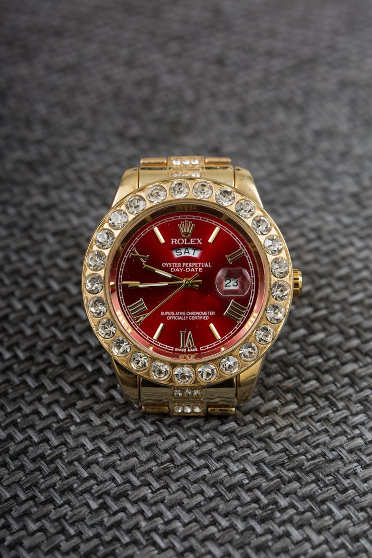 Golden Watch With Diamonds