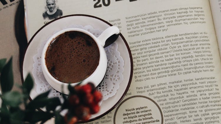 Coffe On Open Book In Turkish