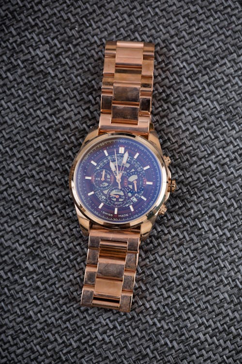 Free Rose Gold Chronograph Wristwatch Stock Photo