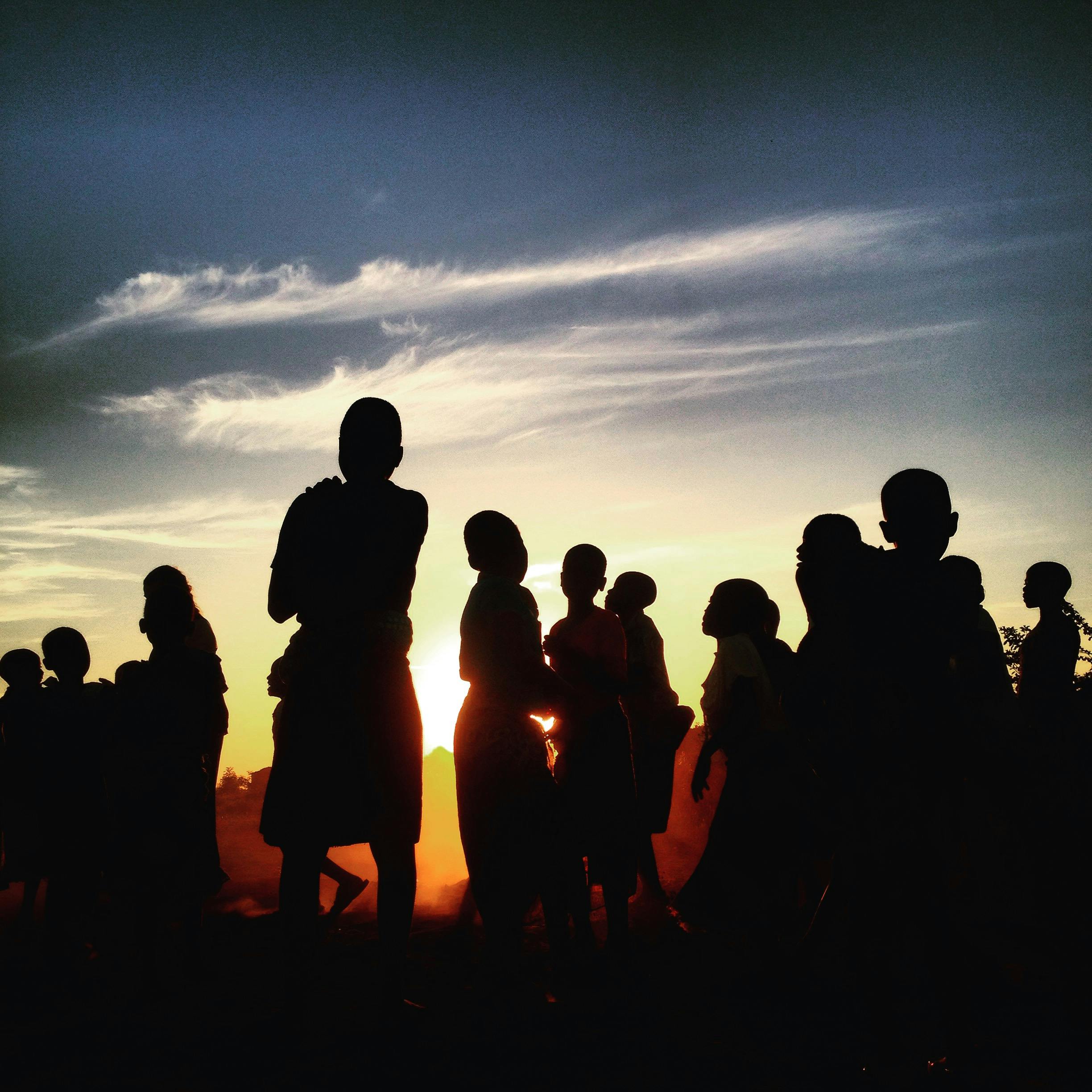 silhouette of people