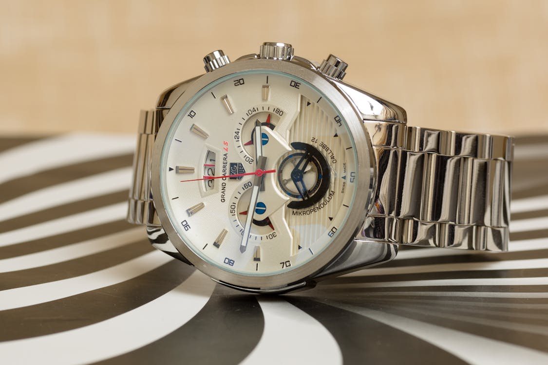 Stainless Steel Chronograph Wristwatch · Free Stock Photo
