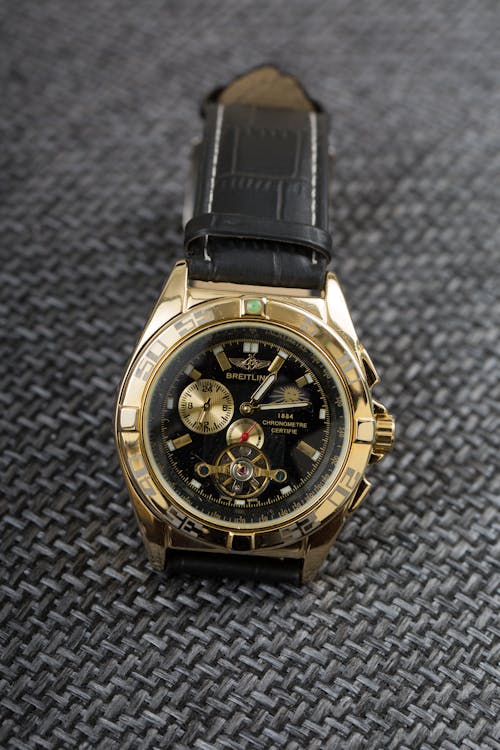 Free Gold and Black Chronograph Wristwatch Stock Photo