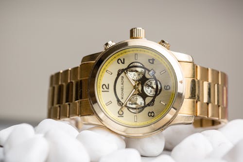 Free Gold Michael Kors Wristwatch Stock Photo