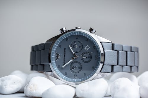 Close-up of an Armani Luxury Watch 