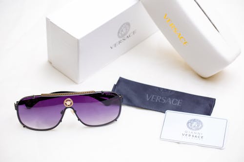 Black Framed Sunglasses with Purple Colored Lens