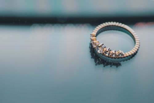 Gold and diamond ring close-up