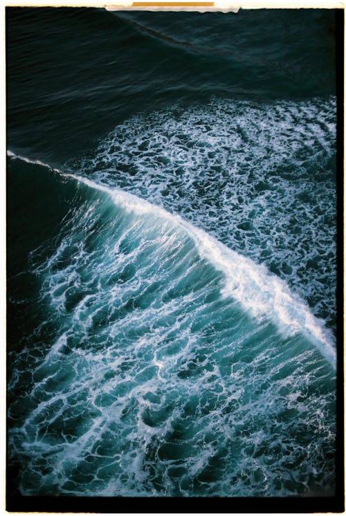 High Angle View of Ocean Wave