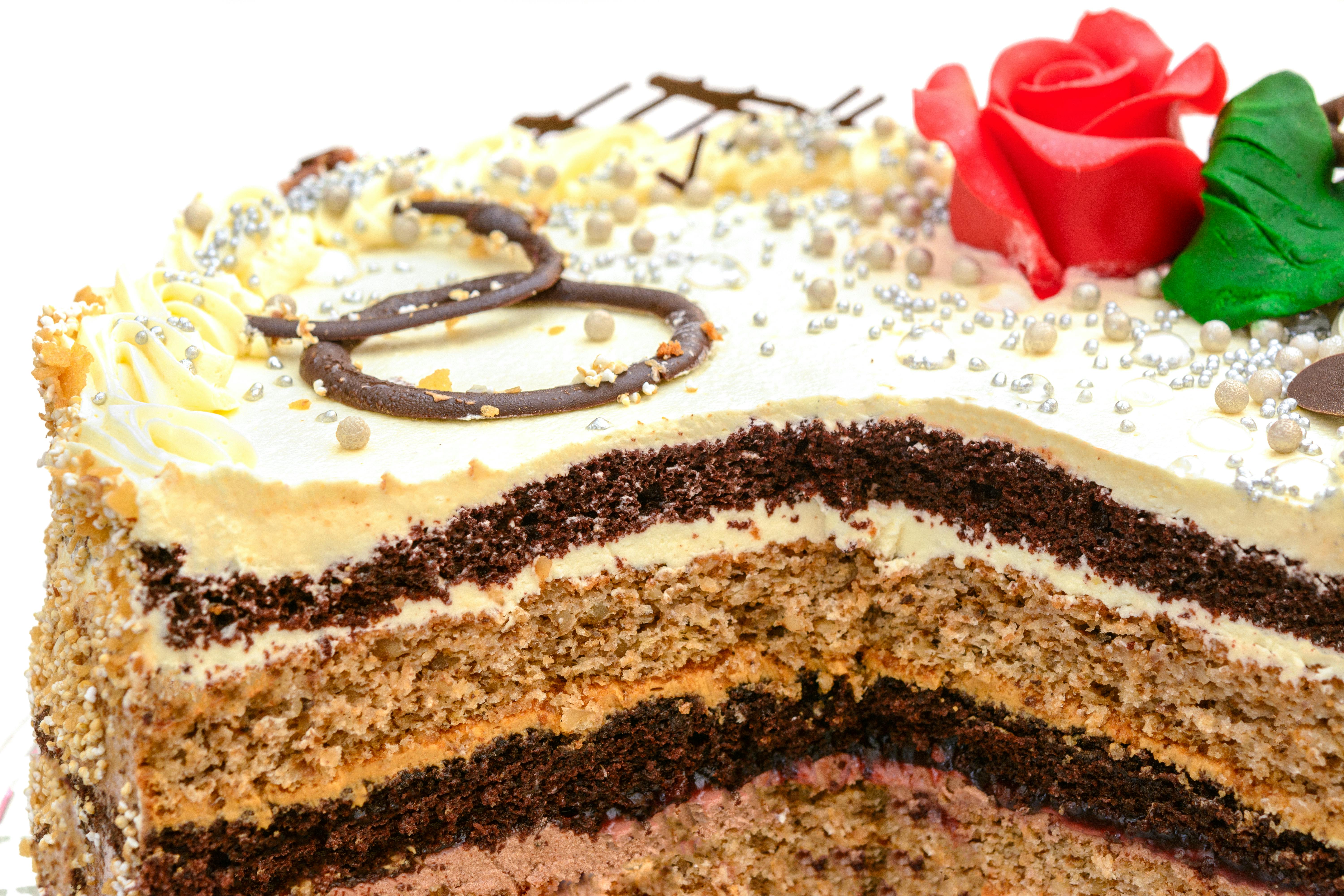 Three Layered Cake With Frosting · Free Stock Photo