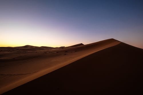 ゴールデンアワーの砂漠の砂
