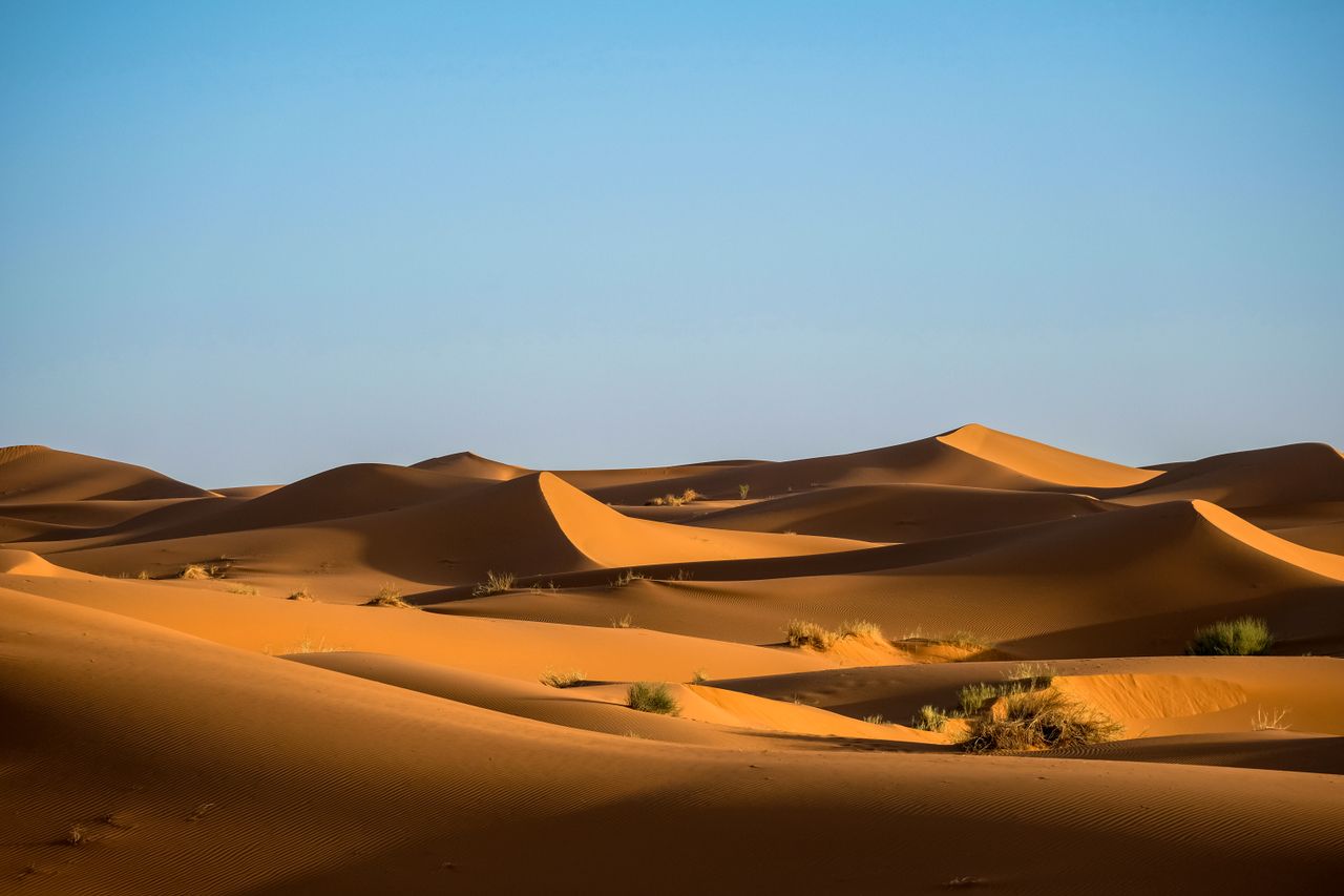 scenic view of sahara desert sand dunes in morocco showcasing natural