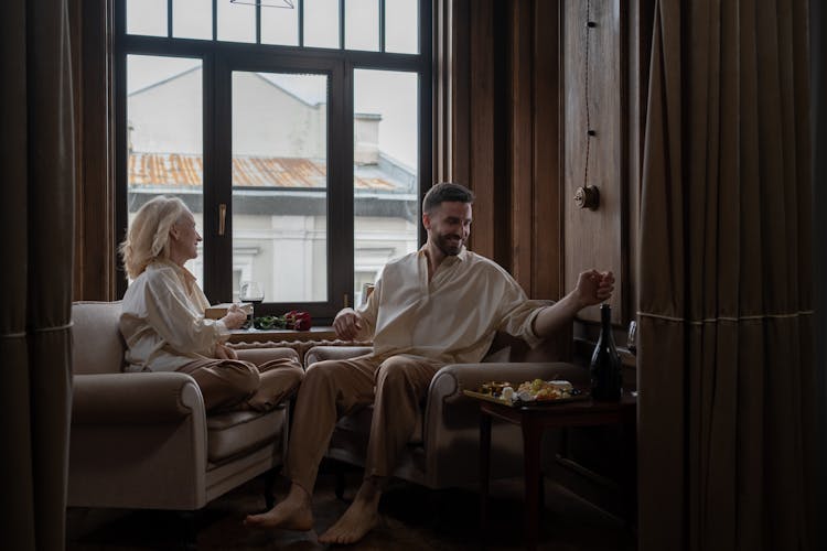 Couple Drinking Wine Together