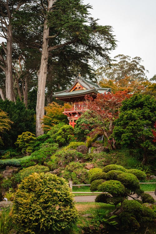 Free Shrine in Japanese Garden Stock Photo