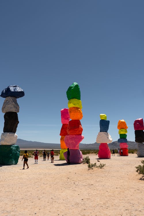 Colorful Art Installation in Desert