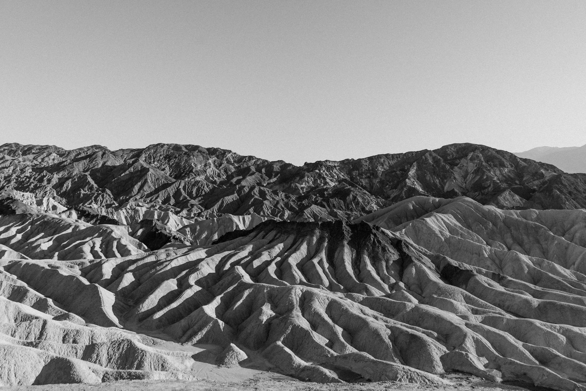 Eroded Rocks in Desert Landscape