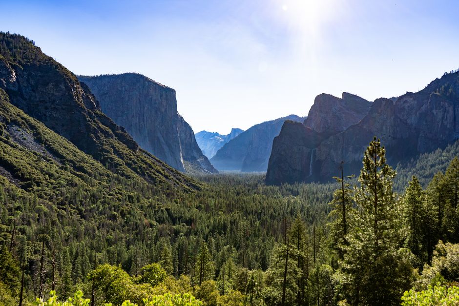 Panoramic view of Yosemite National Park in California, USA