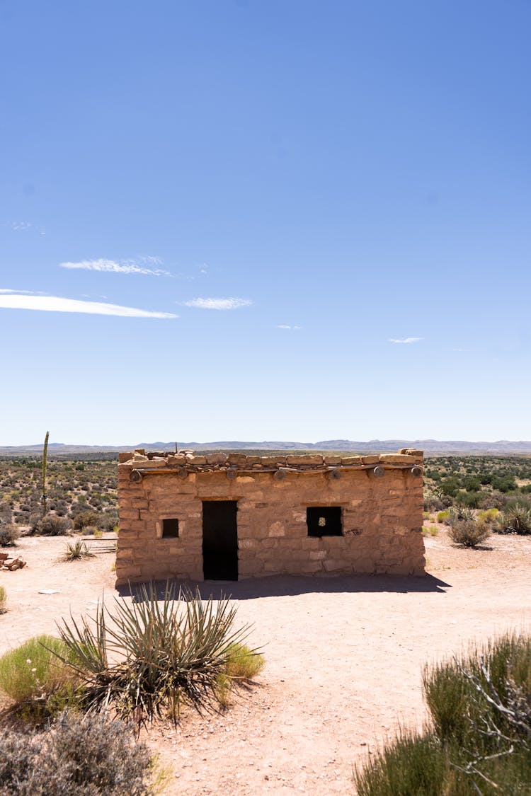 Abandoned House On Desert