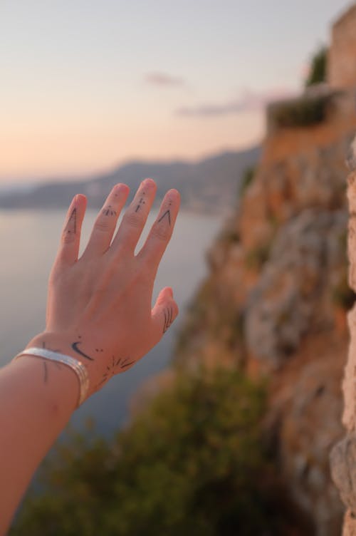 Tattoos on a Person's Hand