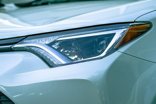 Close-Up Photography of Car Headlight