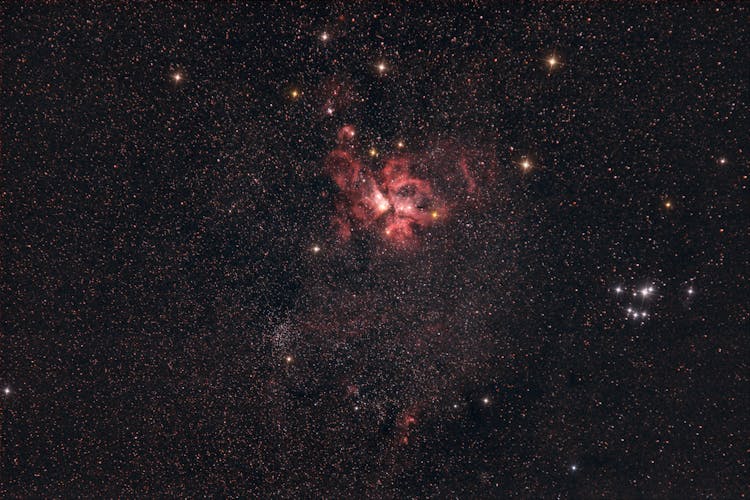 Red And Black Galaxy With Stars