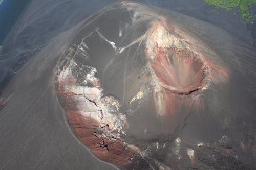 Free Aerial View of Volcanic Crater Stock Photo
