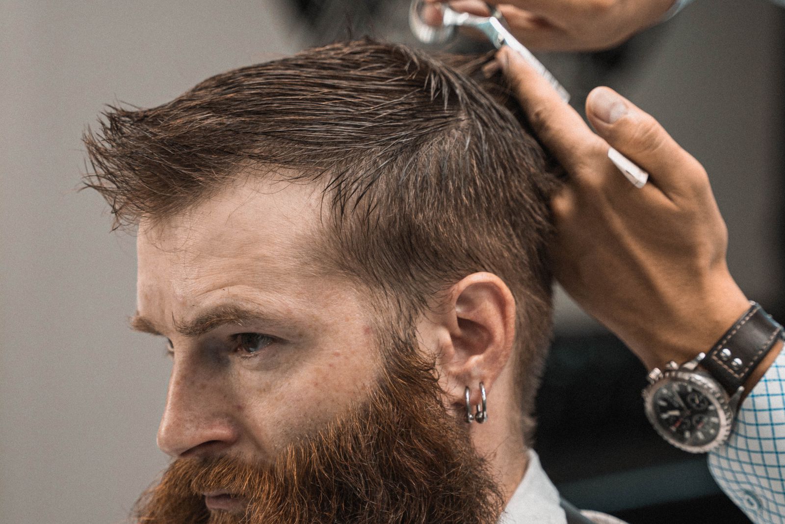 A barber at work in the shop