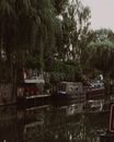 Boats Docked on a Canal