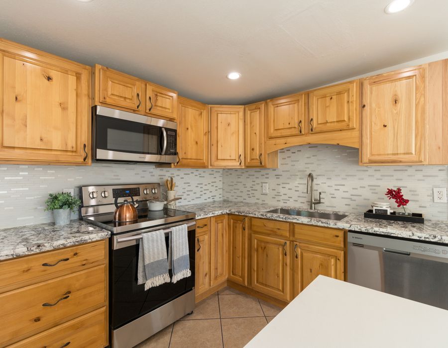 Glass-Front Cabinets in an Orange County kitchen