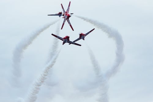 Free Red Jet Planes in the Sky Stock Photo