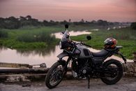 Black Motorcycle Parked on the Road