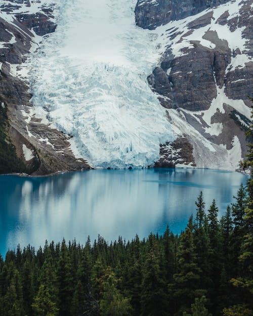 A Shot of a Glacier in Mountains 