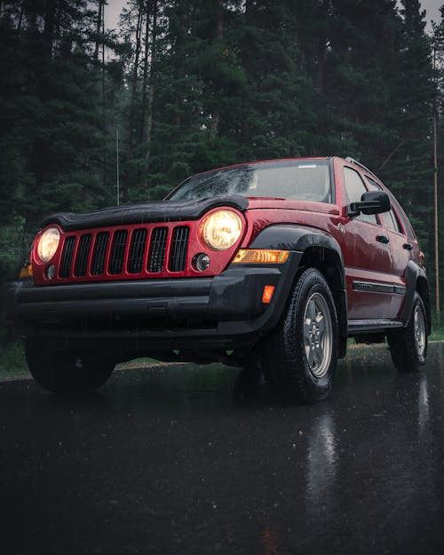 Fotos de stock gratuitas de día lluvioso, jeep, tiro vertical