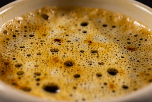 A Close-up Shot of a Coffee with Foam on Top