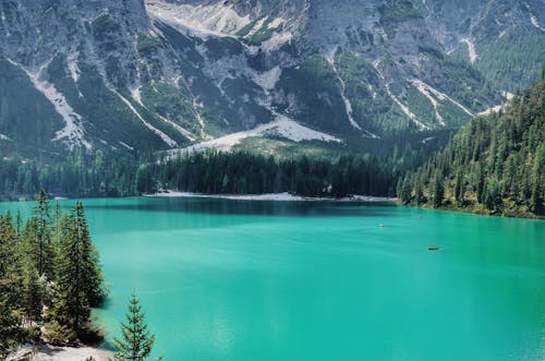 A Beautiful Lake Near Green Mountains