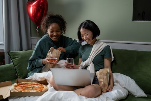 Women Watching Movie on Valentines Day