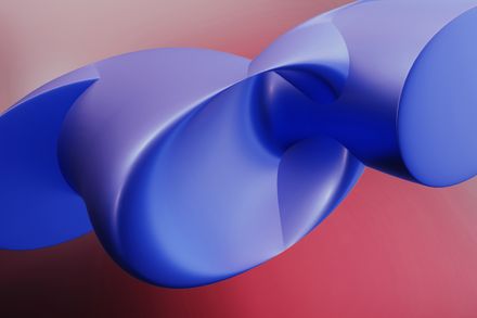 Abstract 3D blue form on a warm gradient background — photo by Steve A Johnson on Pexels
