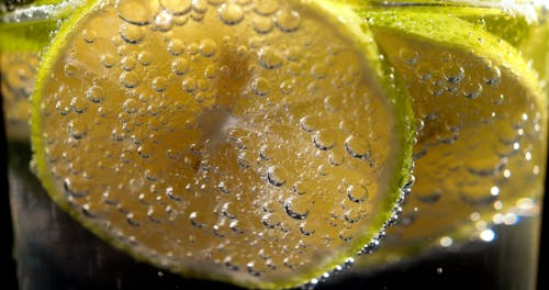 Close Up of a Lemon Under Water