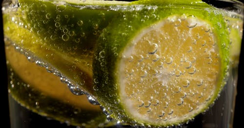 Close up of Lime in a Fizzy Drink