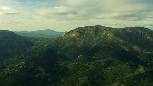 Drone Shot of Green Mountains