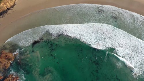 Drone Shot of Waves in Sea