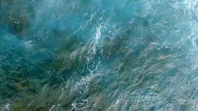 aerial footage of crashing waves