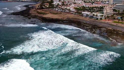 Drone Footage of a Beach Waves