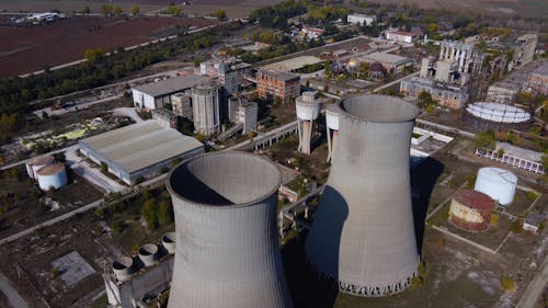 Drone Footage of an Abandoned Industrial Area