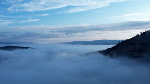 Aerial Footage of a Clouds and Mountains