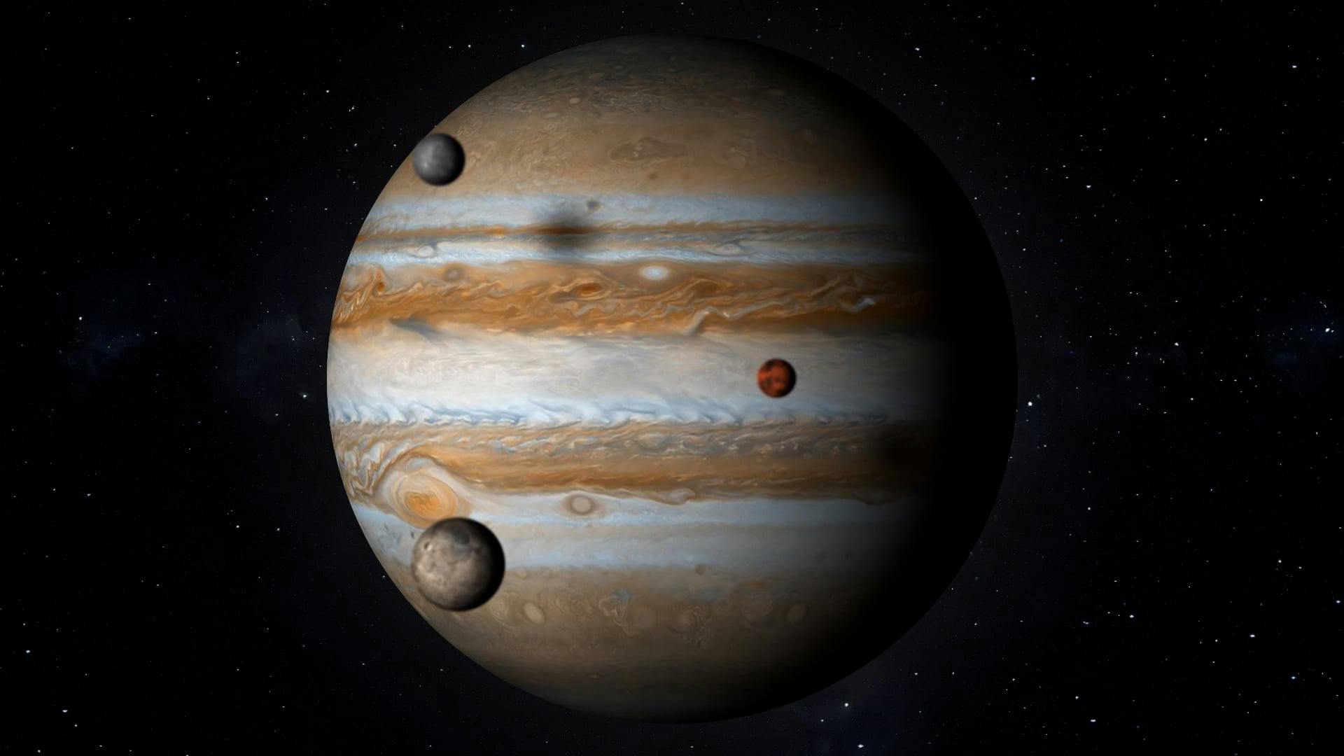 Jupiter With Moons in Space · Free Stock Video